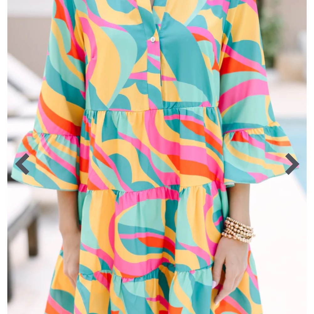 Vibrant Multicolor Mini Dress - XL - shop the mint